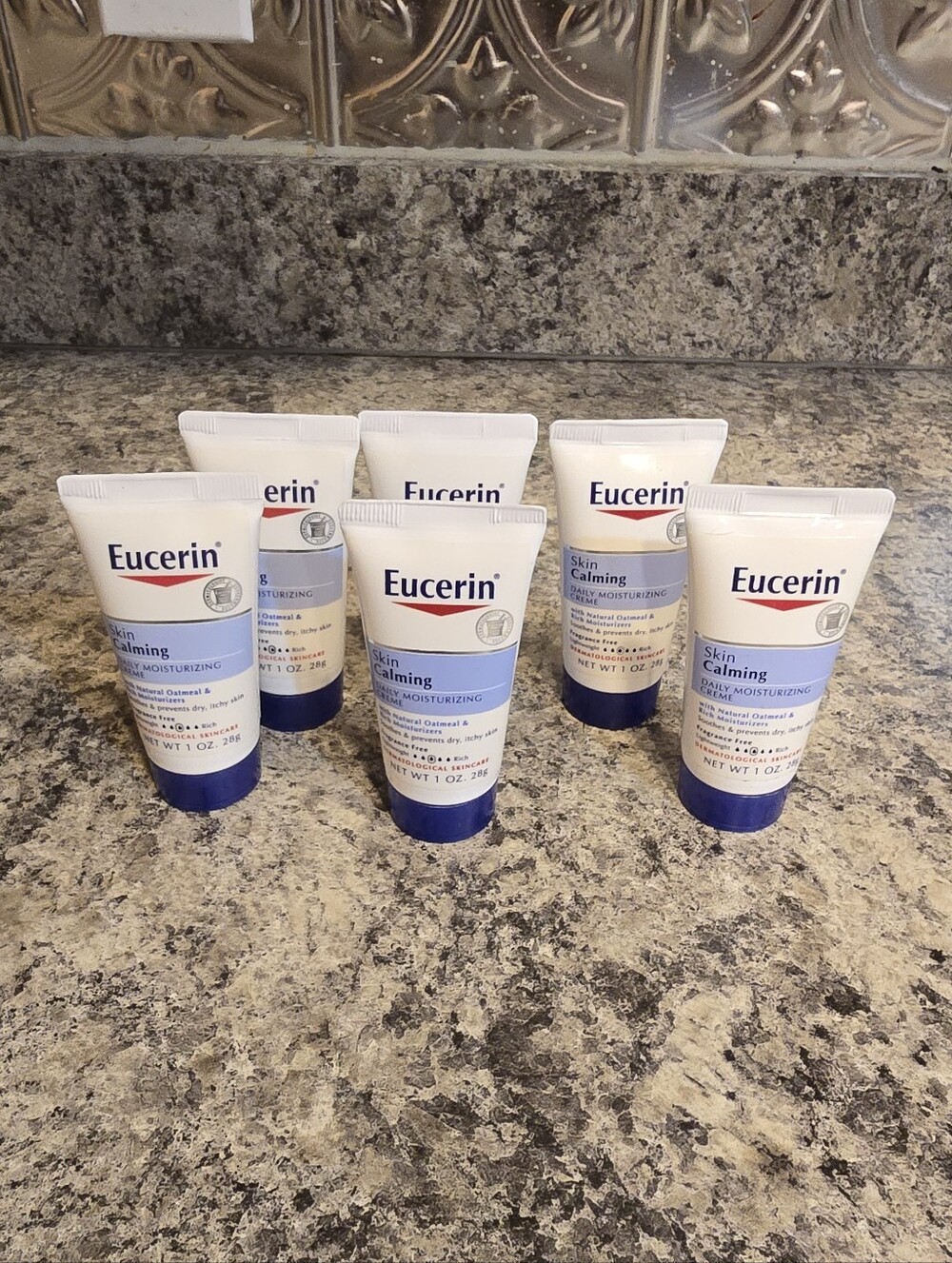 New 5 Ct Eucerin Skin Calming Daily Moisturizing Creme Travel Size 1oz Dry Skin